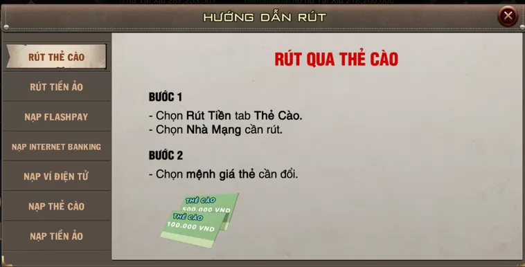 Rút tiền thẻ cào an toàn bảo mật tiện lợi tại b52.